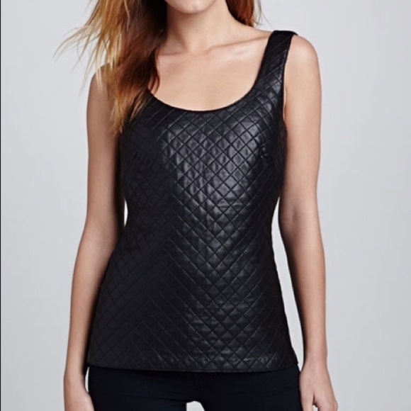 Bailey44 black tank with faux leather size small - Picture 2 of 13